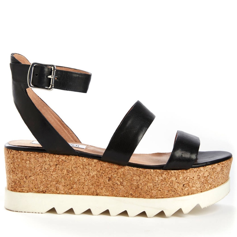 Steve Madden Leather Platform Wedge Sandal